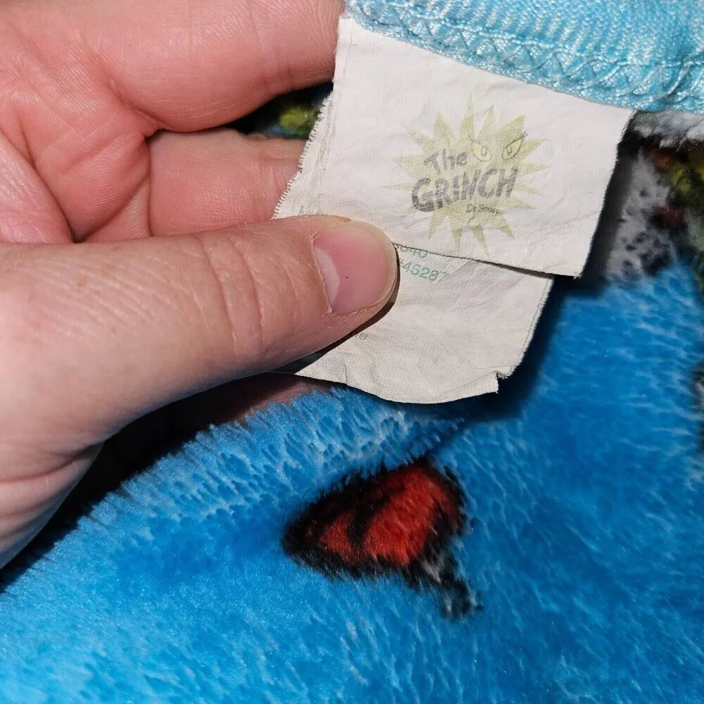 Grinch Blue Fleece Blanket Throw 2021 Franco 37x50 Christmas Max Cindy Lou Who